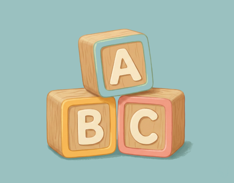 Colorful building blocks representing speech therapy concepts